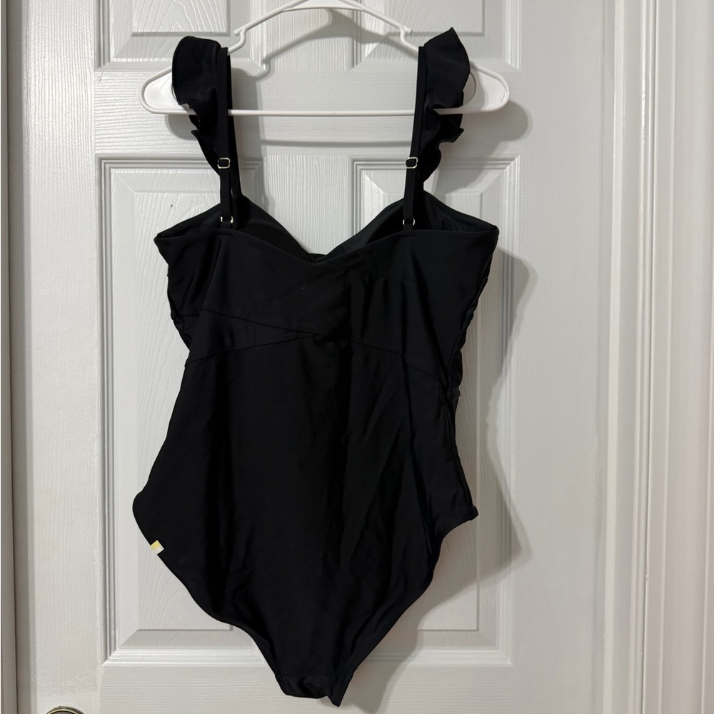 Summersalt The Ruffle Oasis black one-piece swimsuit Sz 12